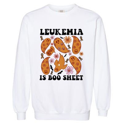 Leukemia Is Boo Sheet Leukemia Cancer Awareness Garment-Dyed Sweatshirt