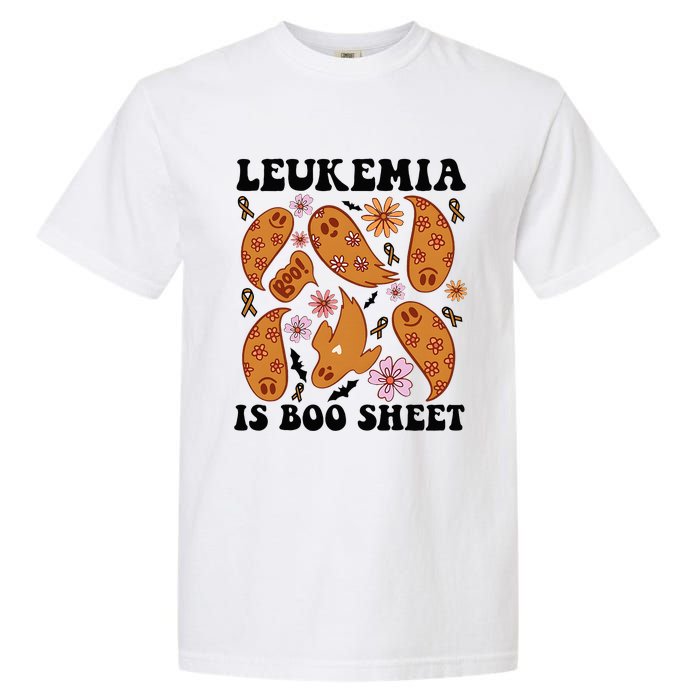 Leukemia Is Boo Sheet Leukemia Cancer Awareness Garment-Dyed Heavyweight T-Shirt