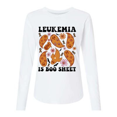 Leukemia Is Boo Sheet Leukemia Cancer Awareness Womens Cotton Relaxed Long Sleeve T-Shirt