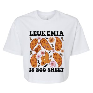 Leukemia Is Boo Sheet Leukemia Cancer Awareness Bella+Canvas Jersey Crop Tee