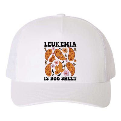 Leukemia Is Boo Sheet Leukemia Cancer Awareness Yupoong Adult 5-Panel Trucker Hat