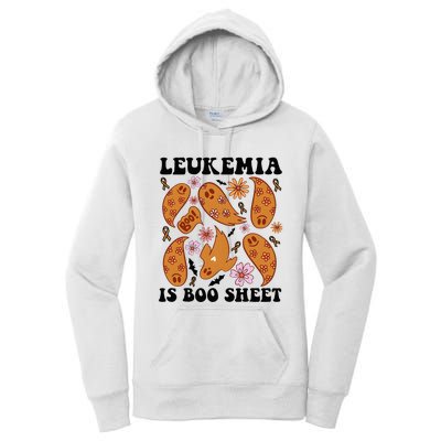 Leukemia Is Boo Sheet Leukemia Cancer Awareness Women's Pullover Hoodie