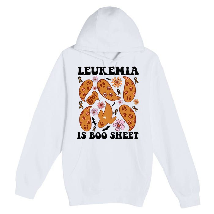 Leukemia Is Boo Sheet Leukemia Cancer Awareness Premium Pullover Hoodie