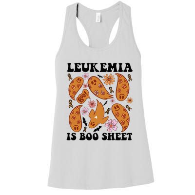 Leukemia Is Boo Sheet Leukemia Cancer Awareness Women's Racerback Tank