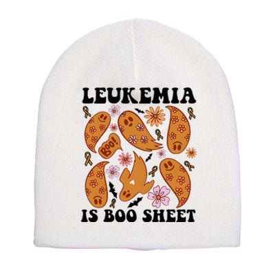 Leukemia Is Boo Sheet Leukemia Cancer Awareness Short Acrylic Beanie