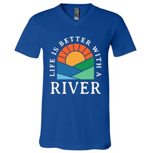 Life Is Better With A River Name Personalized Nickname Gift V-Neck T-Shirt