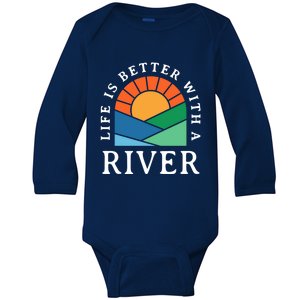 Life Is Better With A River Name Personalized Nickname Gift Baby Long Sleeve Bodysuit