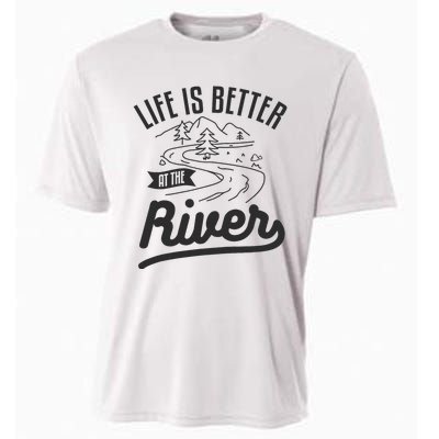 Life Is Better At The River Camping Motorhome Camp Camper Cooling Performance Crew T-Shirt