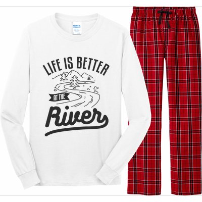 Life Is Better At The River Camping Motorhome Camp Camper Long Sleeve Pajama Set