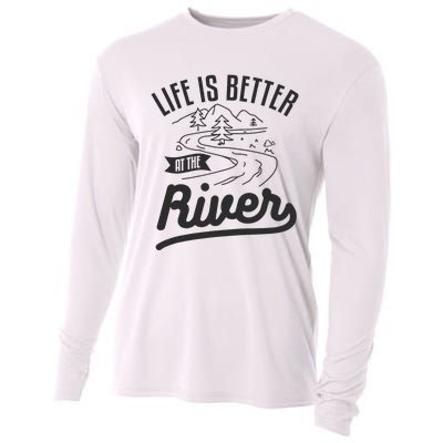 Life Is Better At The River Camping Motorhome Camp Camper Cooling Performance Long Sleeve Crew