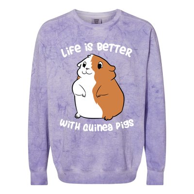 Life Is Better With A Guinea Pig Love Guinea Pigs Funny Gift Colorblast Crewneck Sweatshirt