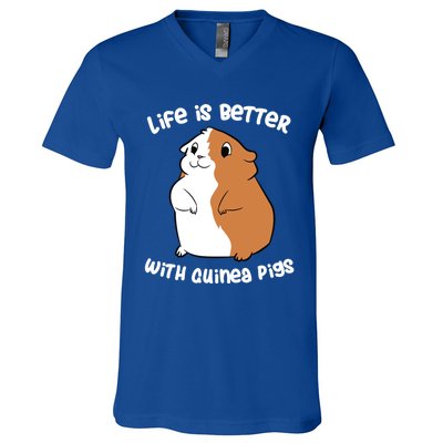 Life Is Better With A Guinea Pig Love Guinea Pigs Funny Gift V-Neck T-Shirt