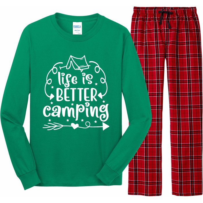 Life Is Better Camping Funny Camping Long Sleeve Pajama Set