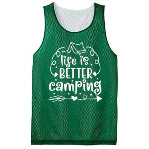 Life Is Better Camping Funny Camping Mesh Reversible Basketball Jersey Tank