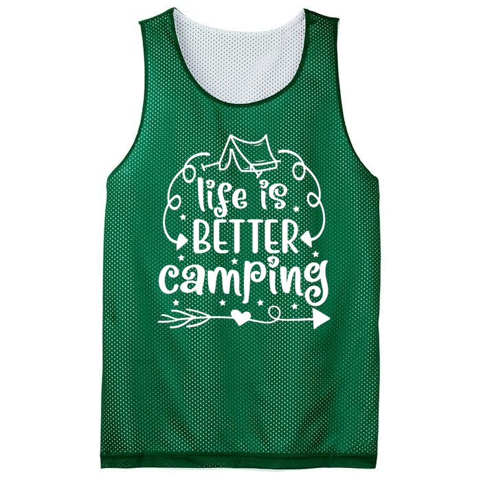 Life Is Better Camping Funny Camping Mesh Reversible Basketball Jersey Tank