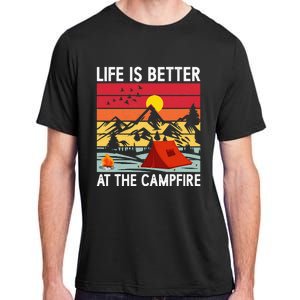 Life is Better at The Campfire Funny Hiking & Camping Adult ChromaSoft Performance T-Shirt