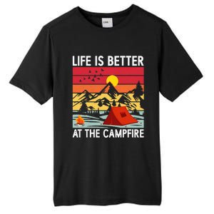 Life is Better at The Campfire Funny Hiking & Camping Tall Fusion ChromaSoft Performance T-Shirt