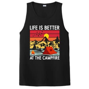 Life is Better at The Campfire Funny Hiking & Camping PosiCharge Competitor Tank