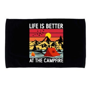 Life is Better at The Campfire Funny Hiking & Camping Microfiber Hand Towel