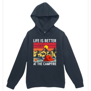 Life is Better at The Campfire Funny Hiking & Camping Urban Pullover Hoodie