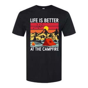 Life is Better at The Campfire Funny Hiking & Camping Softstyle CVC T-Shirt