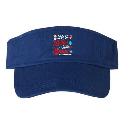 Life Is Better With Snow Christmas Holidays Gift Valucap Bio-Washed Visor