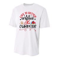 Life Is Better Original The Campfire Funny Camping Youth Performance Sprint T-Shirt