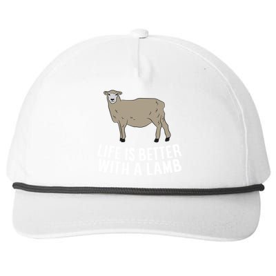 Life Is Better With A Lamb Cute Lamb Farmer Gift Snapback Five-Panel Rope Hat