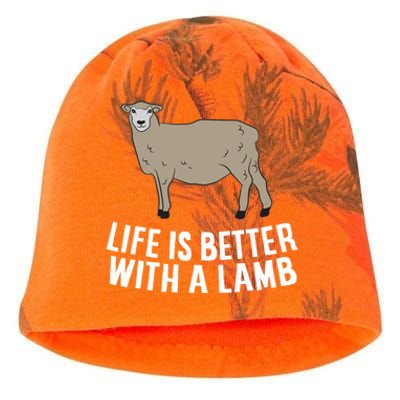 Life Is Better With A Lamb Cute Lamb Farmer Gift Kati - Camo Knit Beanie