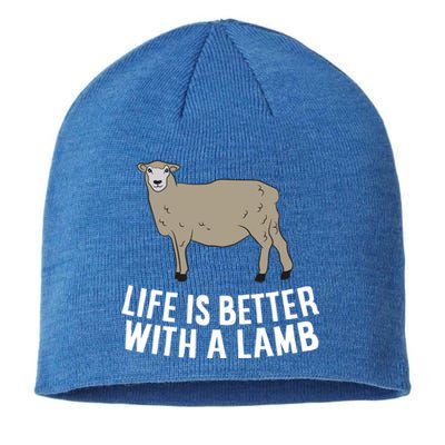 Life Is Better With A Lamb Cute Lamb Farmer Gift Sustainable Beanie