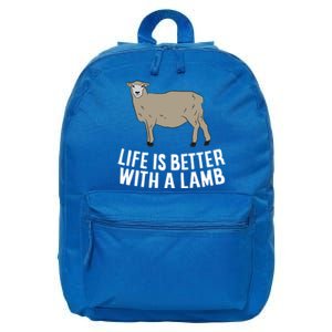 Life Is Better With A Lamb Cute Lamb Farmer Gift 16 in Basic Backpack