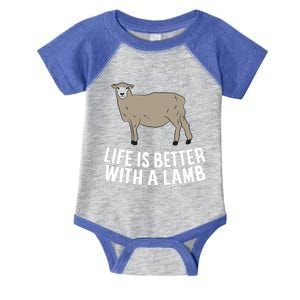 Life Is Better With A Lamb Cute Lamb Farmer Gift Infant Baby Jersey Bodysuit