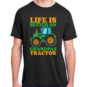 Life Is Better On Grandpas Tractor Farm Tractors Farmer Adult ChromaSoft Performance T-Shirt