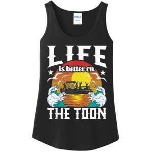 Life Is Better On The Toon Funny Pontoon Boat Pontooning Ladies Essential Tank