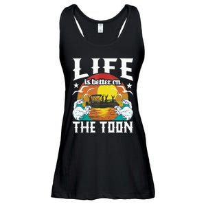 Life Is Better On The Toon Funny Pontoon Boat Pontooning Ladies Essential Flowy Tank