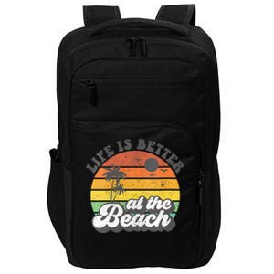 Life Is Better At The Beach Retro Summer Vacation Women Gift Impact Tech Backpack