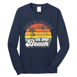 Life Is Better At The Beach Retro Summer Vacation Women Gift Long Sleeve Shirt