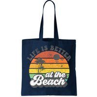 Life Is Better At The Beach Retro Summer Vacation Women Gift Tote Bag