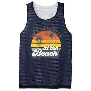 Life Is Better At The Beach Retro Summer Vacation Women Gift Mesh Reversible Basketball Jersey Tank