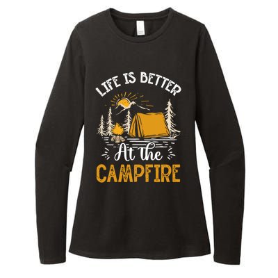 Life Is Better At The Campfire Meaningful Gift Womens CVC Long Sleeve Shirt