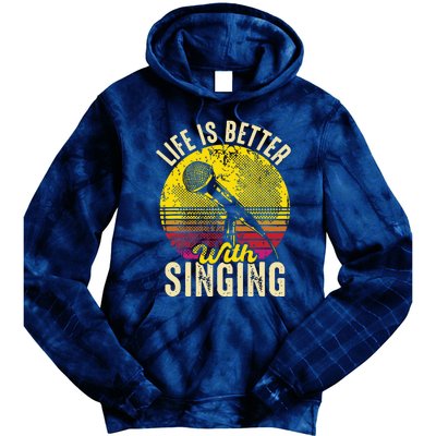 Life Is Better With Singing Microphone Karaoke Music Bar Tie Dye Hoodie