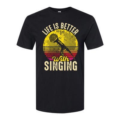 Life Is Better With Singing Microphone Karaoke Music Bar Softstyle® CVC T-Shirt