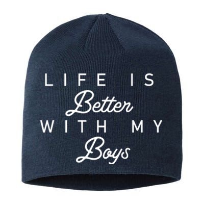 Life Is Better With My Boys Mother's Day Gift Sustainable Beanie