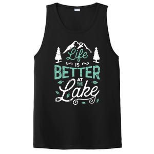 Life Is Better At Lake Funny Gift Fishing Boating Sailing Funny Gift PosiCharge Competitor Tank