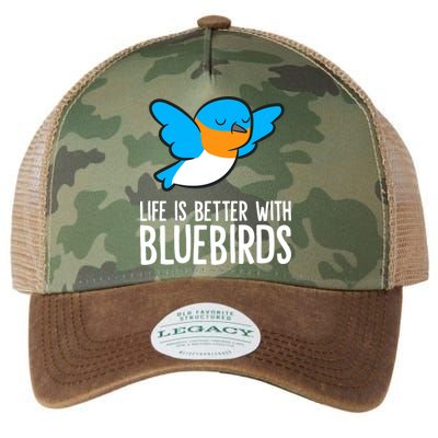 Life Is Better With Bluebirds Premium Legacy Tie Dye Trucker Hat