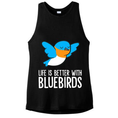 Life Is Better With Bluebirds Premium Ladies PosiCharge Tri-Blend Wicking Tank