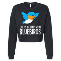 Life Is Better With Bluebirds Premium Cropped Pullover Crew