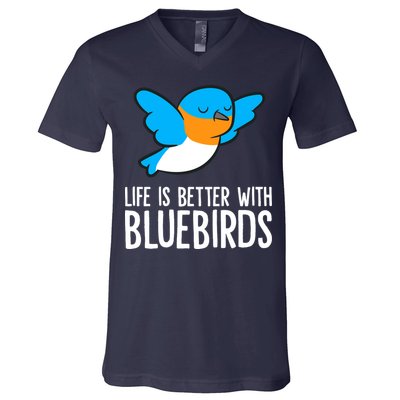 Life Is Better With Bluebirds Premium V-Neck T-Shirt