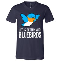 Life Is Better With Bluebirds Premium V-Neck T-Shirt