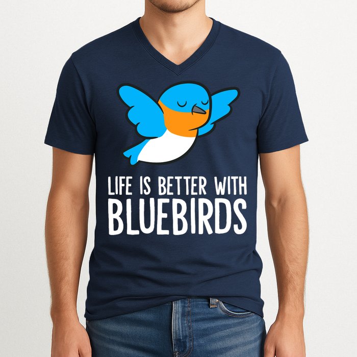 Life Is Better With Bluebirds Premium V-Neck T-Shirt